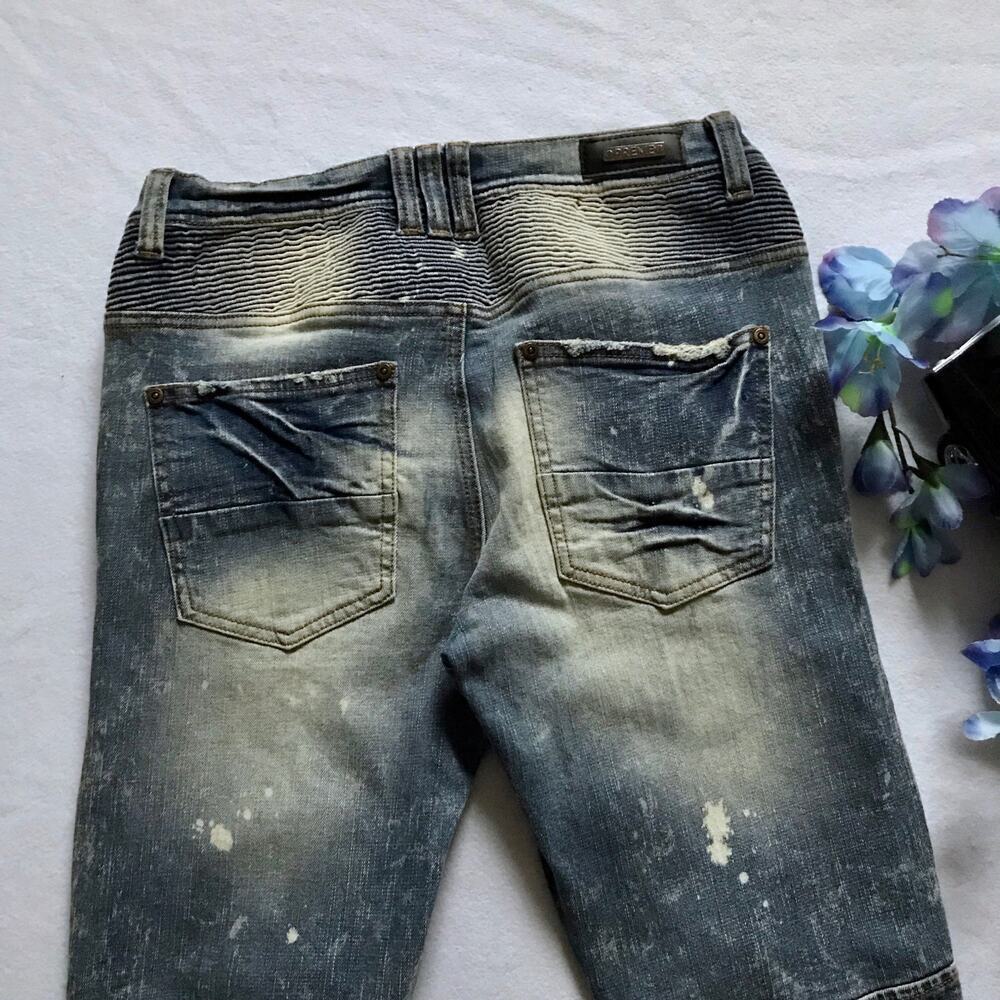 Preme NWOT Medium Stone Wash Distressed Skinny Jean Men 32 - Picture 8 of 10